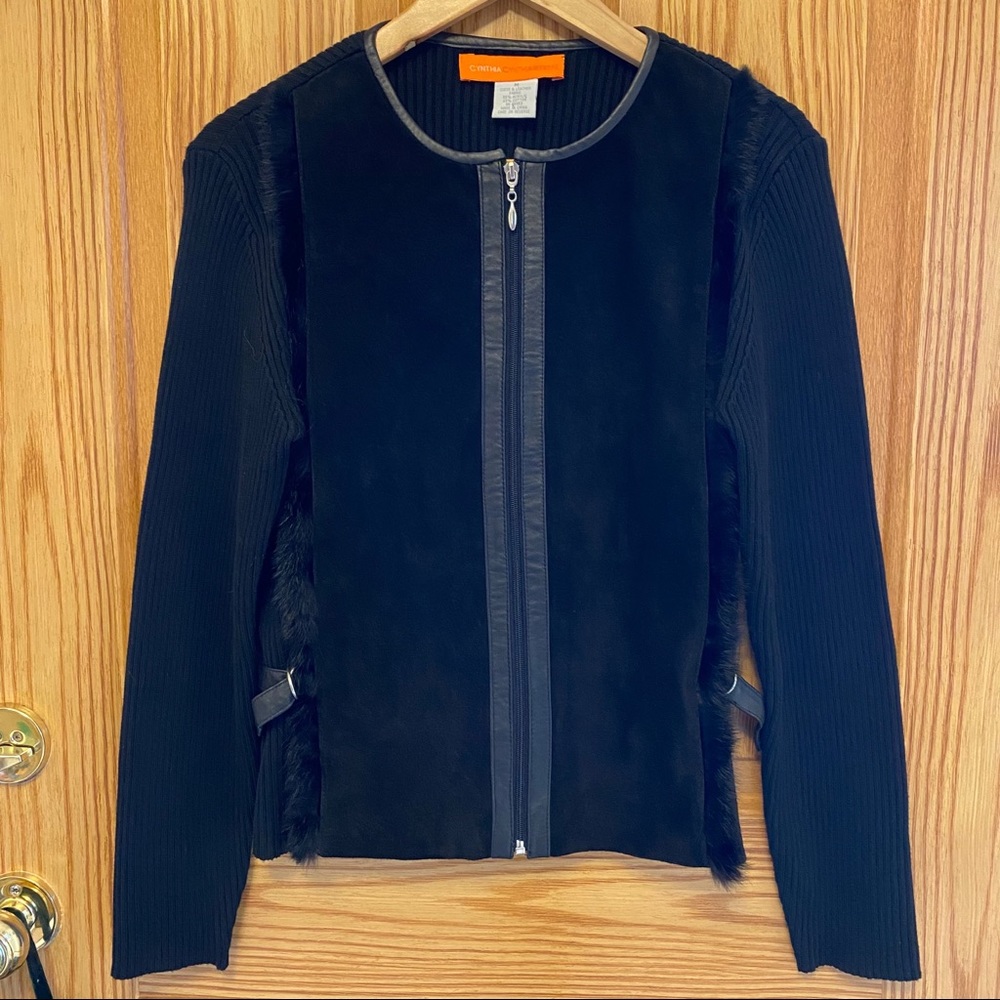 Cynthia Cynthia Steffe Black Suede/Leather Jacket